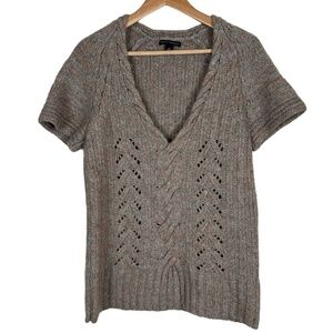Banana Republic Cable Knit Sweater Size Medium‎ Alpaca Wool V-Neck Fisherman